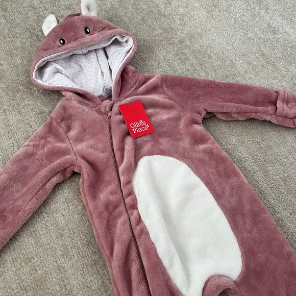 NWT Ollie’s Place Baby Girl Faux Fur Bunny One Piece 12-18m - Picture 3 of 10